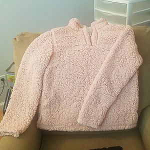 Light Pink Sherpa Pullover